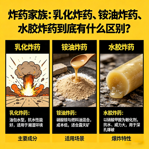 延津炸药家族：乳化炸药、铵油炸药、水胶炸药到底有什么区别？